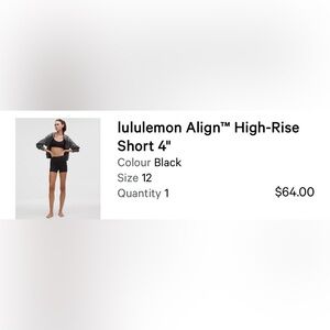 lululemon athletica Align High-Rise Shorts 4” Black